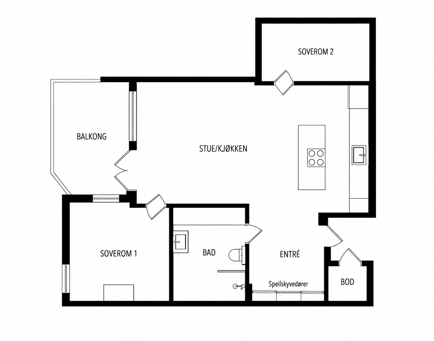 3-roms leilighet på Madla — etter renovering